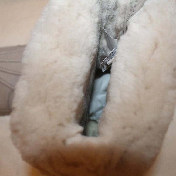NEW UGG MEN\'S BUTTER‎ WATERPROOF LEATHER SHEARLING SNOW WINTER BOOTS PUTTY GRAY main image 7